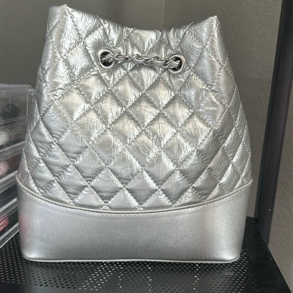 Silver backpack